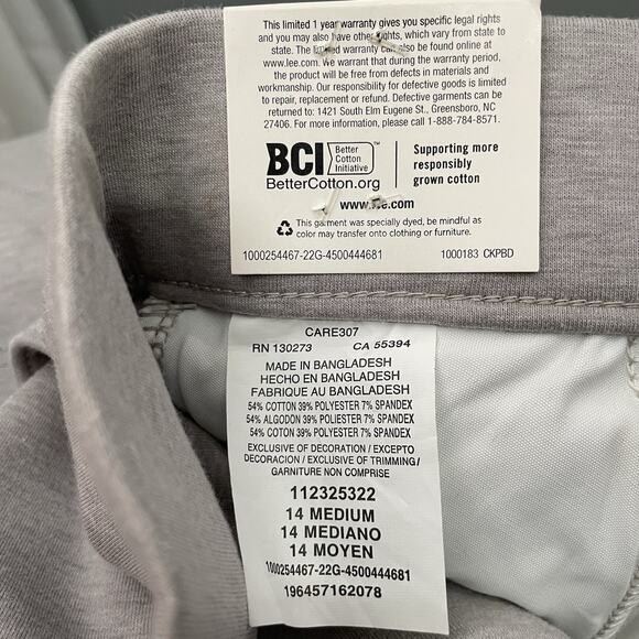 LEE Soft Knit Pants Size 14 Gray High Rise Wide Leg Pull On Lagenlook Comfort - Picture 7 of 15
